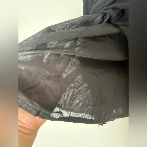 Vintage 80s 90s Adrian Jordan Black Goth Grunge Whimsigoth Crinkle Midi Skirt - Picture 5 of 7